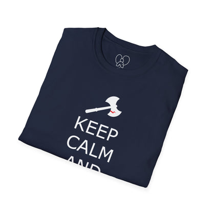 Keep Calm and Barbarian On Unisex Softstyle T-Shirt, Funny Graphic Tee, Gift for Comic Fans, Casual Wear, Great for Parties, Birthday Gift
