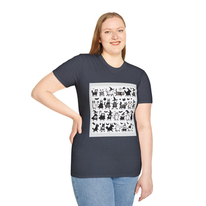 Cute Cartoon Characters Unisex T-Shirt, Graphic Tee, Fun Gift for Kids, Comfortable Apparel, Halloween, Birthday Shirt