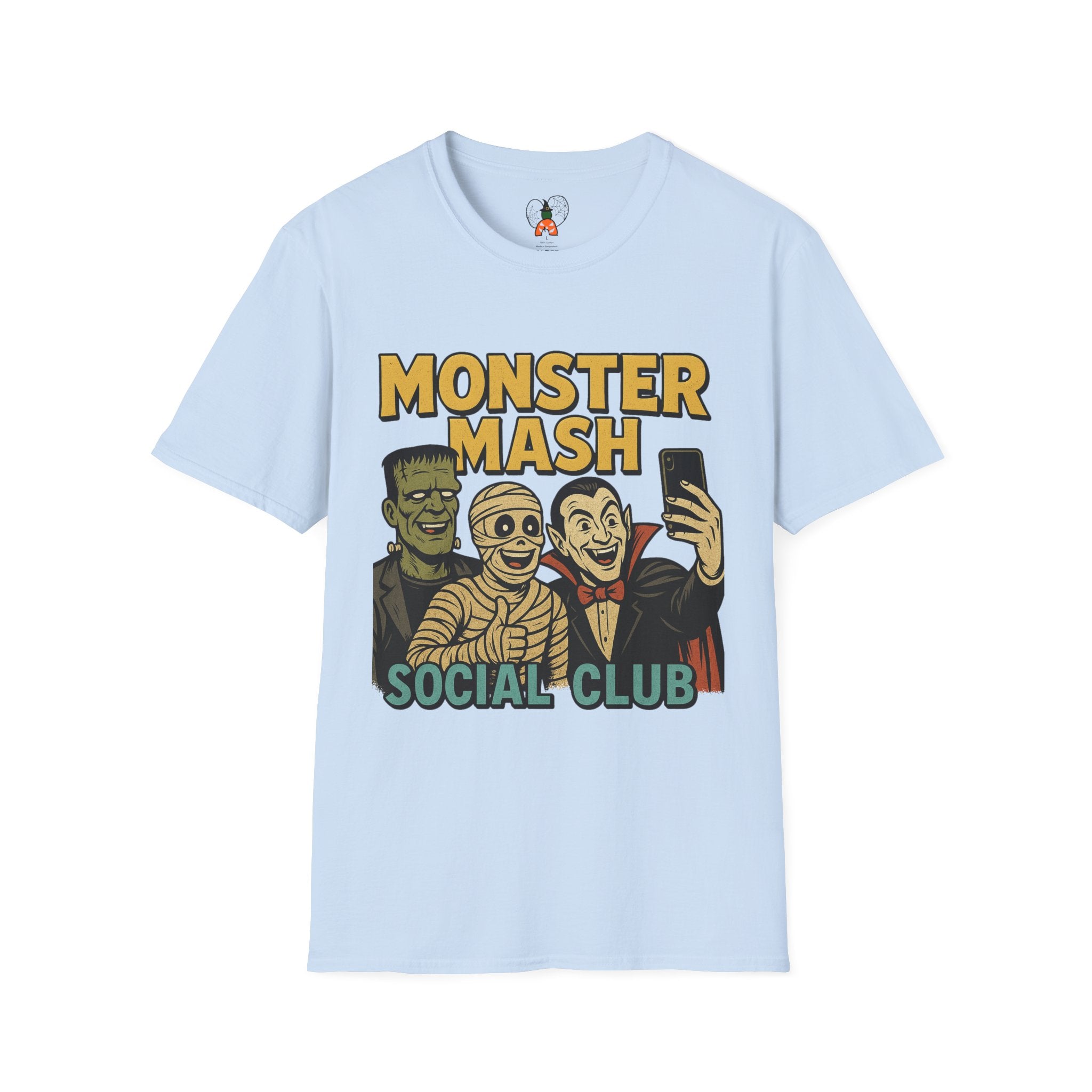 Halloween Monster Mash Social Club T-Shirt, Unisex Softstyle Tee, Spooky Party Shirt, Halloween Costume Tee, Fun Graphic Tee