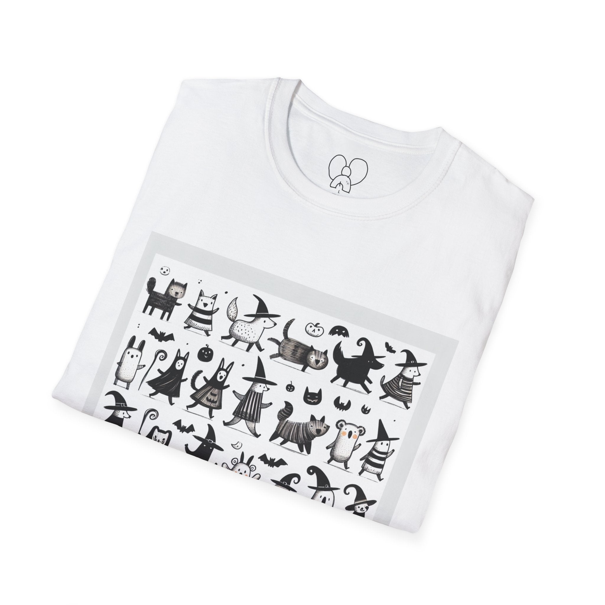 Cute Cartoon Characters Unisex T-Shirt, Graphic Tee, Fun Gift for Kids, Comfortable Apparel, Halloween, Birthday Shirt